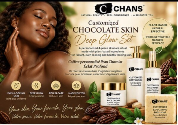 Customized Chocolate Skin Deep Glow Set / Coffret Personnalisé Peau Chocolat – Éclat Profond